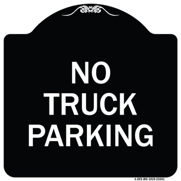Signmission No Parking No Truck Parking Heavy-Gauge Aluminum Architectural Sign, 18" x 18", BW-1818-23661 A-DES-BW-1818-23661 - main